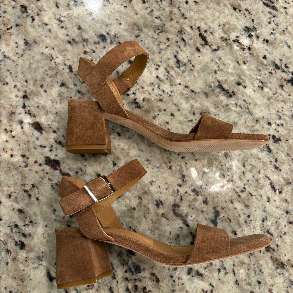 Nisolo Brown Suede Block Heel Sandals